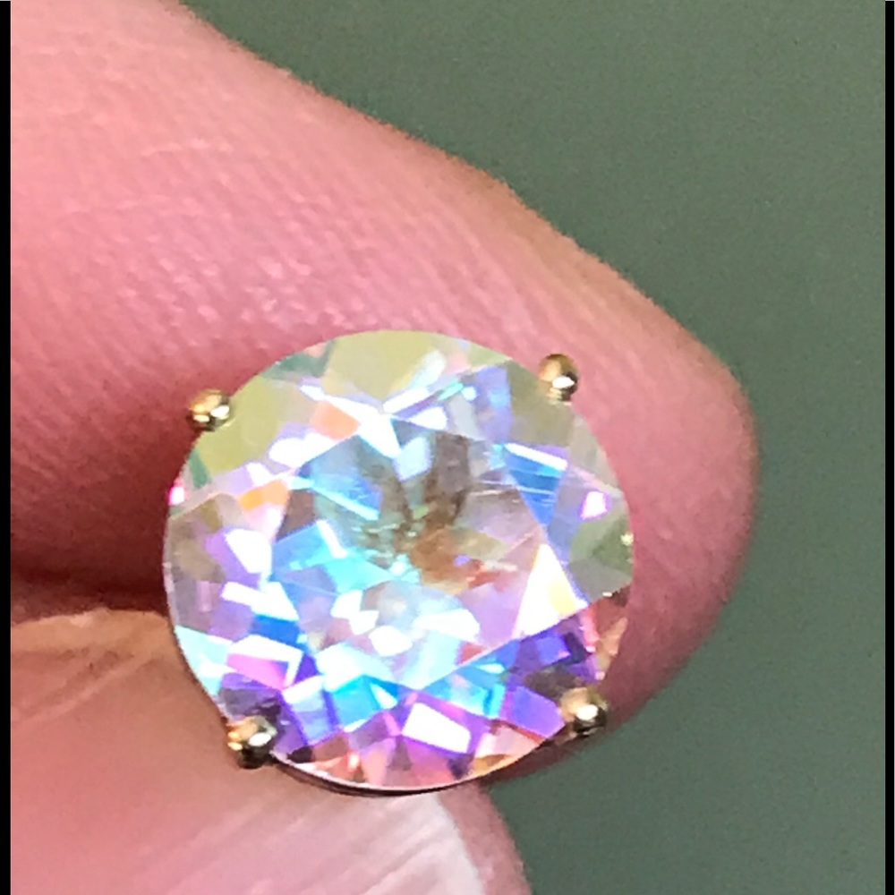 14KT Gold and Rainbow Topaz Earrings - Picture 1 of 8